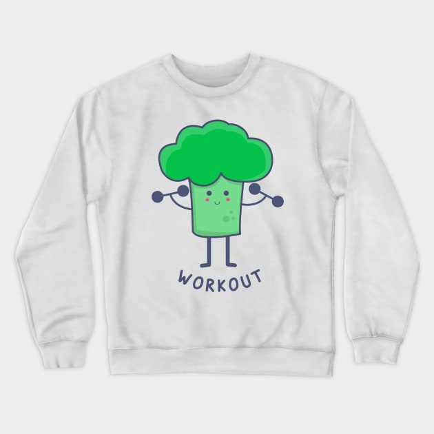 Broccoli cute workout Crewneck Sweatshirt by teemarket